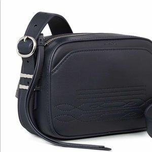 All Saints Black leather crossbody purse